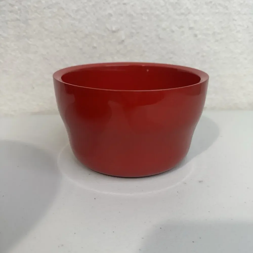 VTG Picnic Serving Set Glossy Cherry Red Nesting Bowls & Platter MCM Plasticware